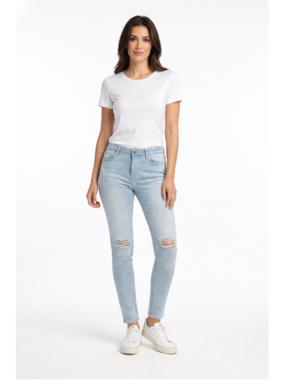ZARA Light Blue Distressed Skinny Jeans Size 8 (32 waist)